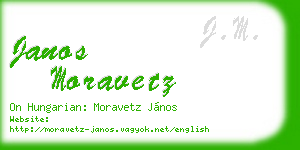 janos moravetz business card